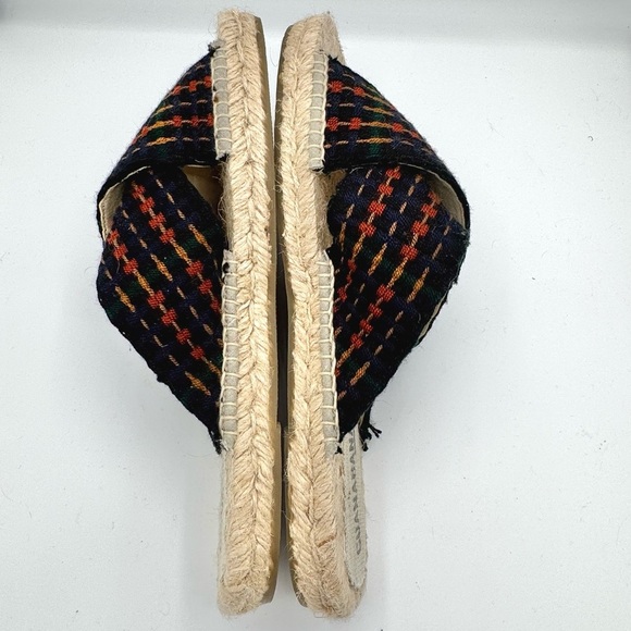GUANABANA X TODD SNYDER Navy & Orange Crossed Bands Espadrilles Slides Size 43 - Picture 6 of 9